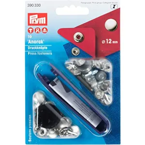12mm Anorak Press Fasteners - Silver