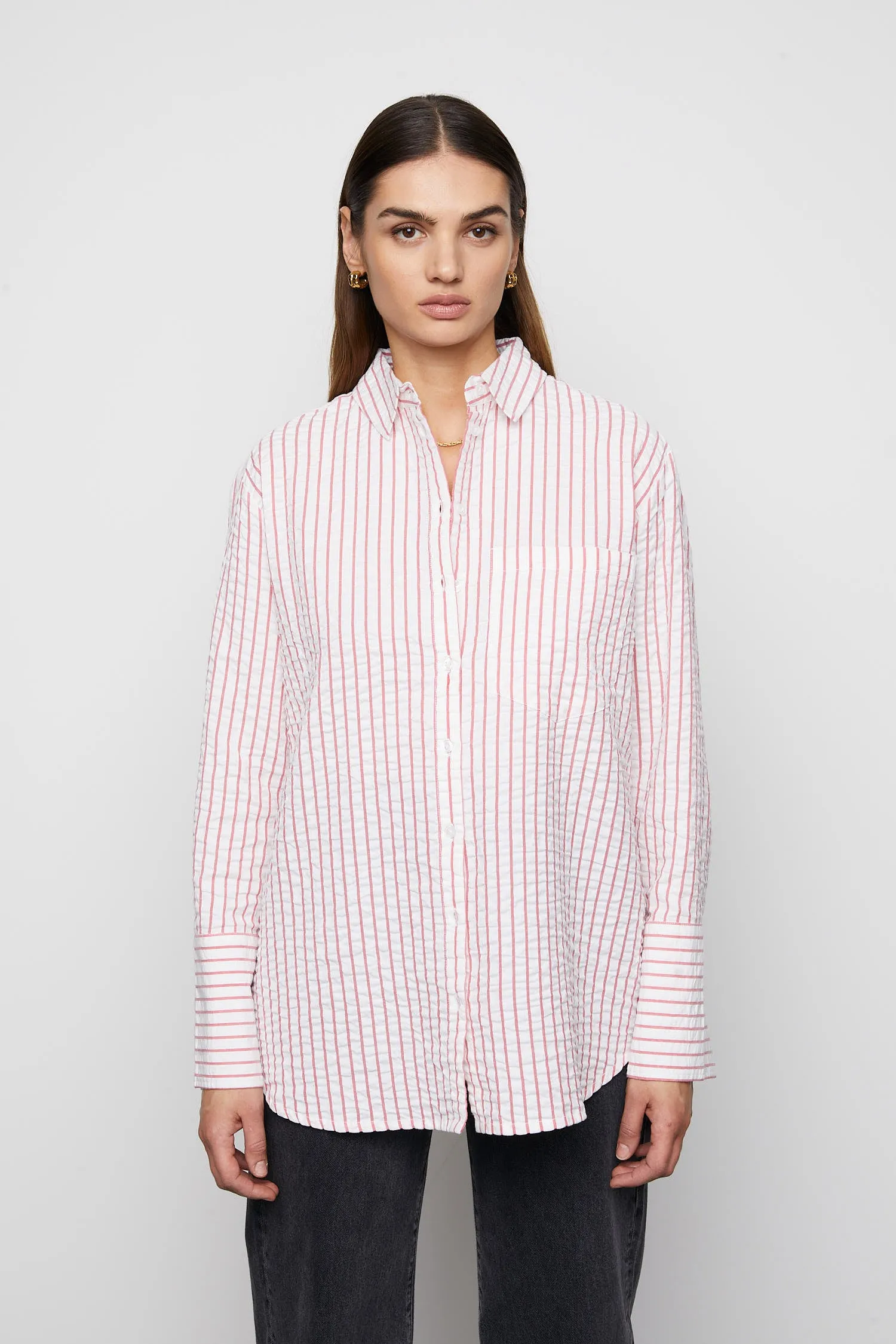 Bibi Crepe Shirt - Berry