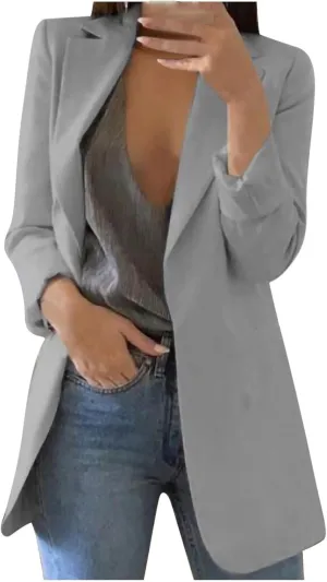Blazers for Women Long Sleeve Casual Business Suit Jacket Plaid Coat Dressy Jacket Plus Work Office Blazer Outerwear