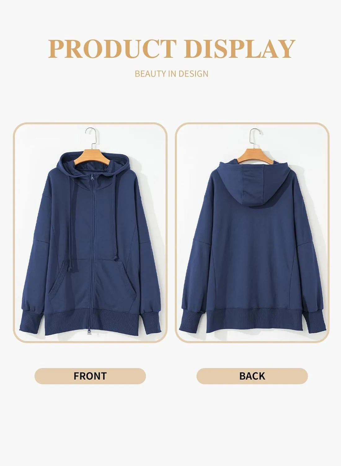 Eytino Women Plus Size Sweatshirts Long Sleeve Zip Up Oversized Casual Hoodies Jackets 2025 Fashion Fall Outfits(1X-5X)