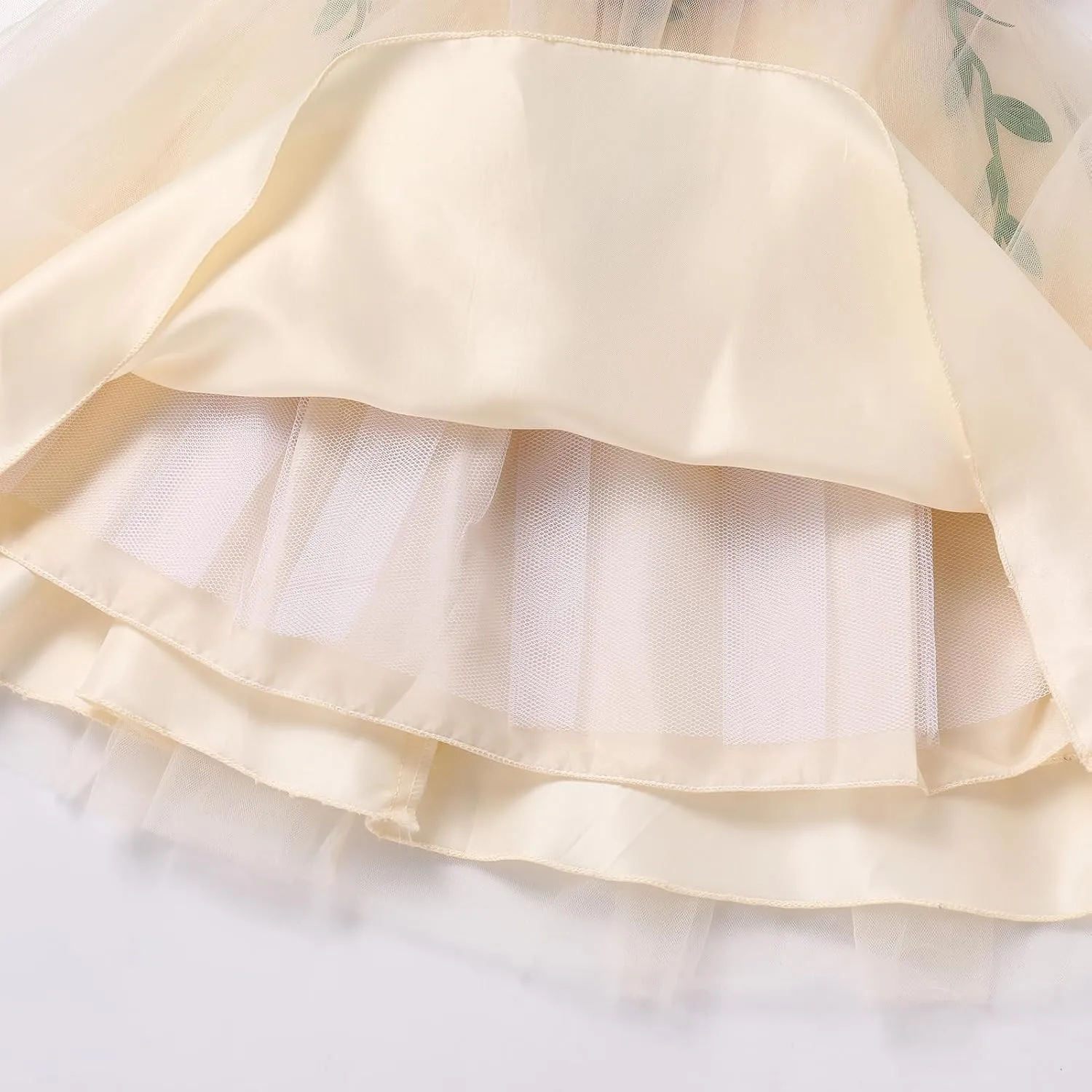 IDOPIP Toddler Baby Embroidery Flower Girl Dress for Kids Wedding Pageant Party Prom Gown Communion Birthday Tulle Dresses