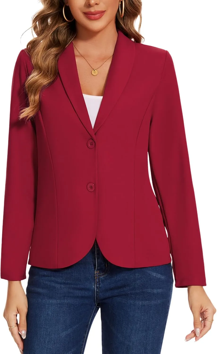 MINTLIMIT Womens Blazer Long Sleeve Shawl Lapel Business Work Blazers Button Open Front Casual Office Jackets