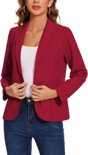 MINTLIMIT Womens Blazer Long Sleeve Shawl Lapel Business Work Blazers Button Open Front Casual Office Jackets
