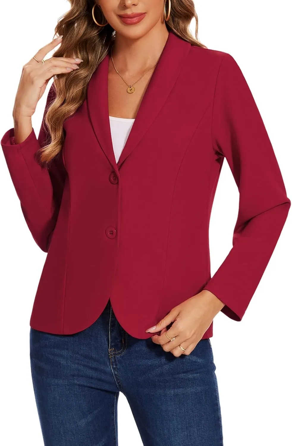 MINTLIMIT Womens Blazer Long Sleeve Shawl Lapel Business Work Blazers Button Open Front Casual Office Jackets