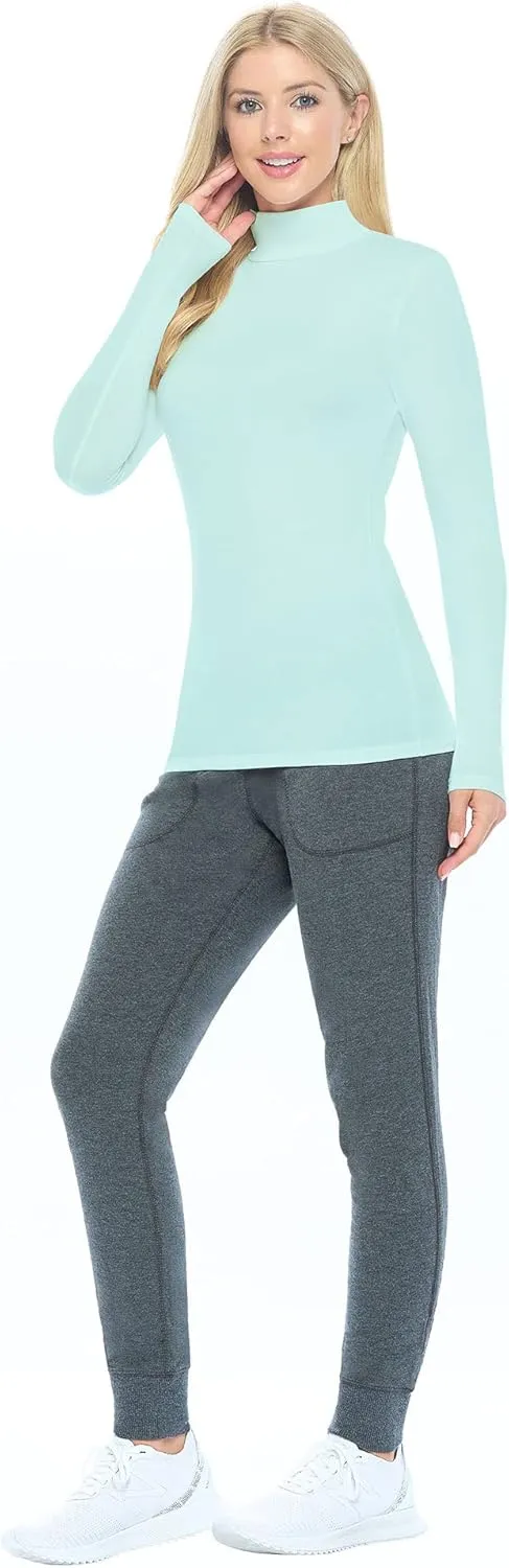 Natural Uniforms Women's Long Sleeve Mock Turtle-Neck T-Shirt Under Scrub