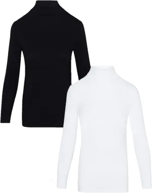 Natural Uniforms Women's Long Sleeve Mock Turtle-Neck T-Shirt Under Scrub
