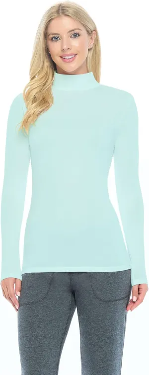Natural Uniforms Women's Long Sleeve Mock Turtle-Neck T-Shirt Under Scrub