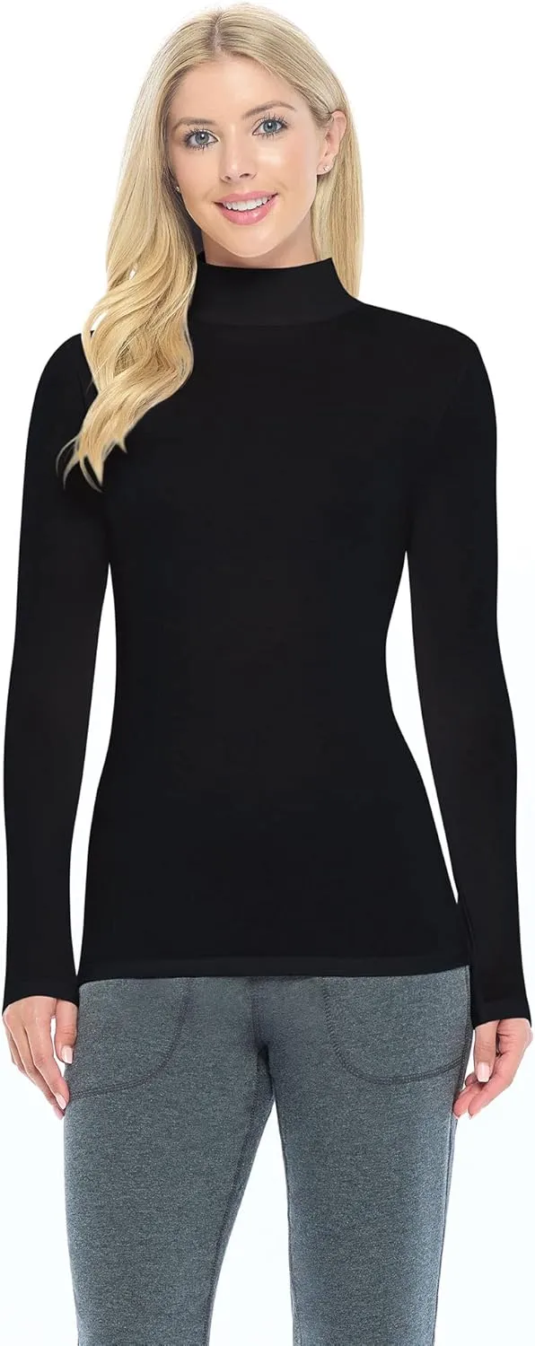 Natural Uniforms Women's Long Sleeve Mock Turtle-Neck T-Shirt Under Scrub