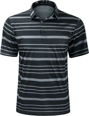 TAPULCO Mens Short Sleeve Modern Printed Performance Moisture Wicking Polo Activewear Golf Collared T-Shirts
