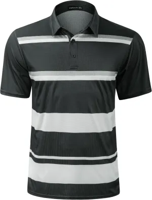 TAPULCO Mens Short Sleeve Modern Printed Performance Moisture Wicking Polo Activewear Golf Collared T-Shirts