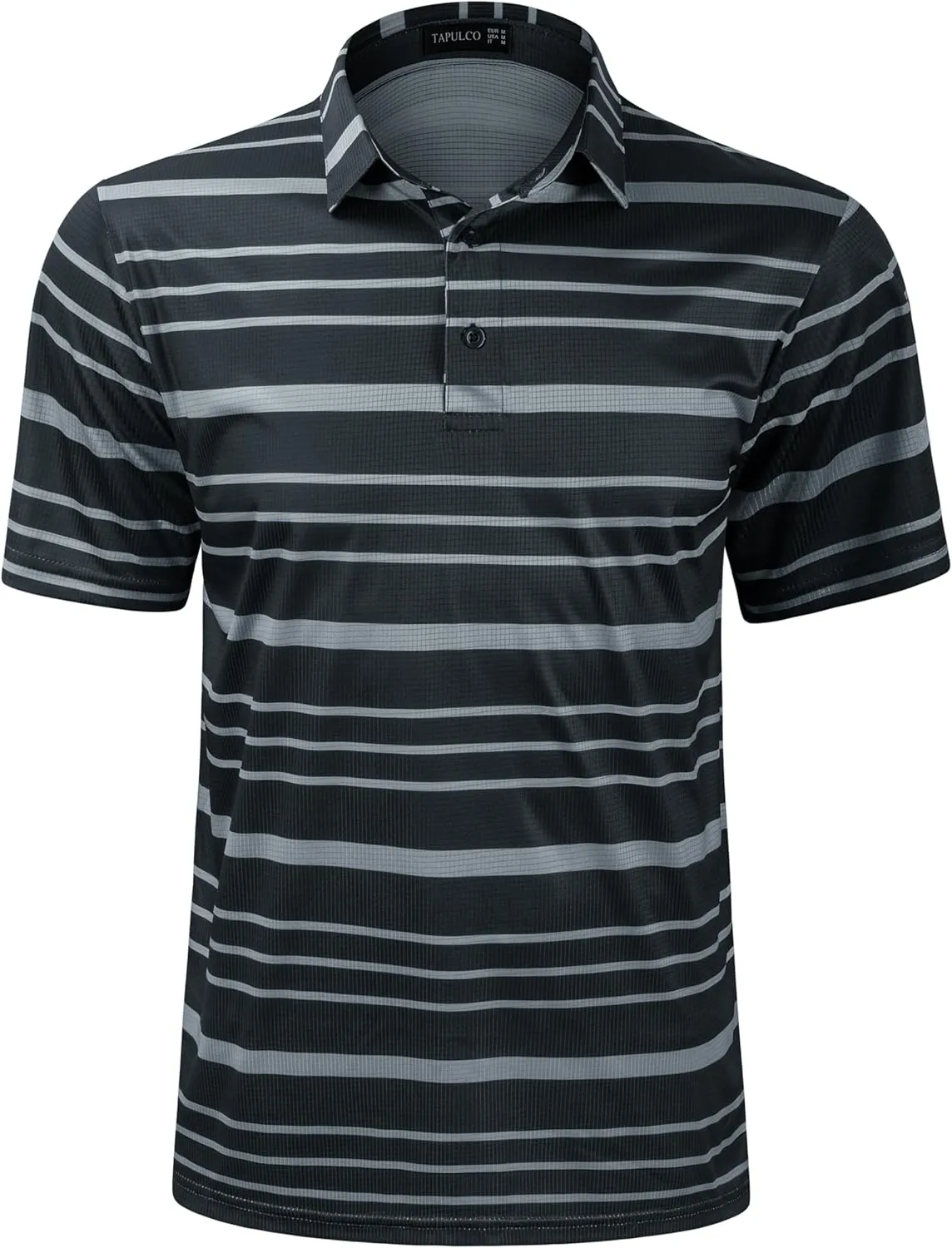 TAPULCO Mens Short Sleeve Modern Printed Performance Moisture Wicking Polo Activewear Golf Collared T-Shirts