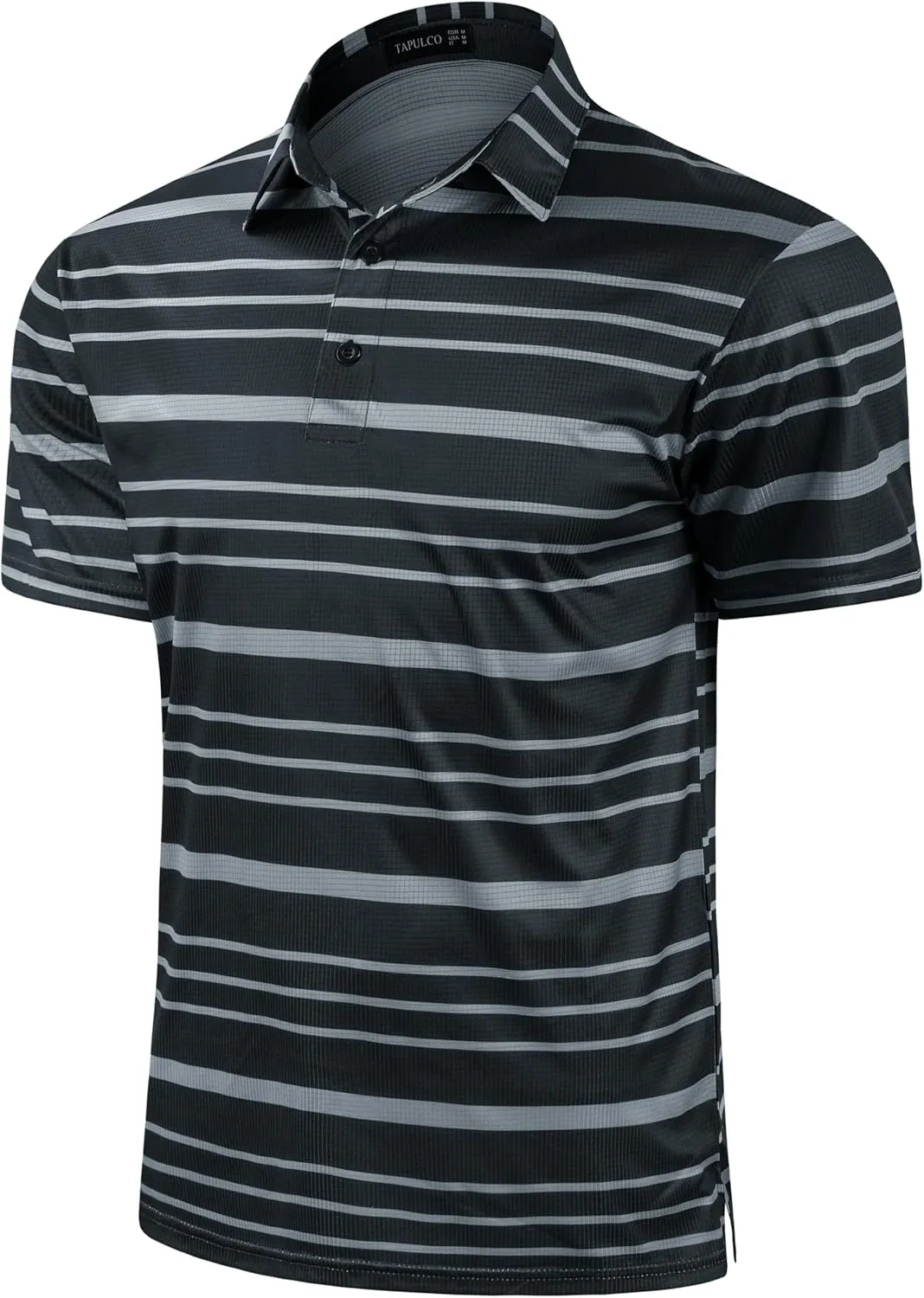 TAPULCO Mens Short Sleeve Modern Printed Performance Moisture Wicking Polo Activewear Golf Collared T-Shirts