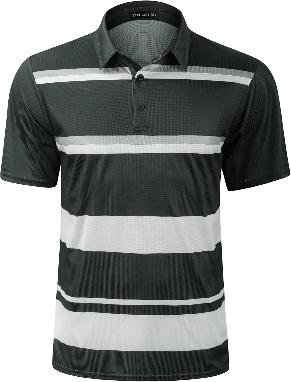 TAPULCO Mens Short Sleeve Modern Printed Performance Moisture Wicking Polo Activewear Golf Collared T-Shirts