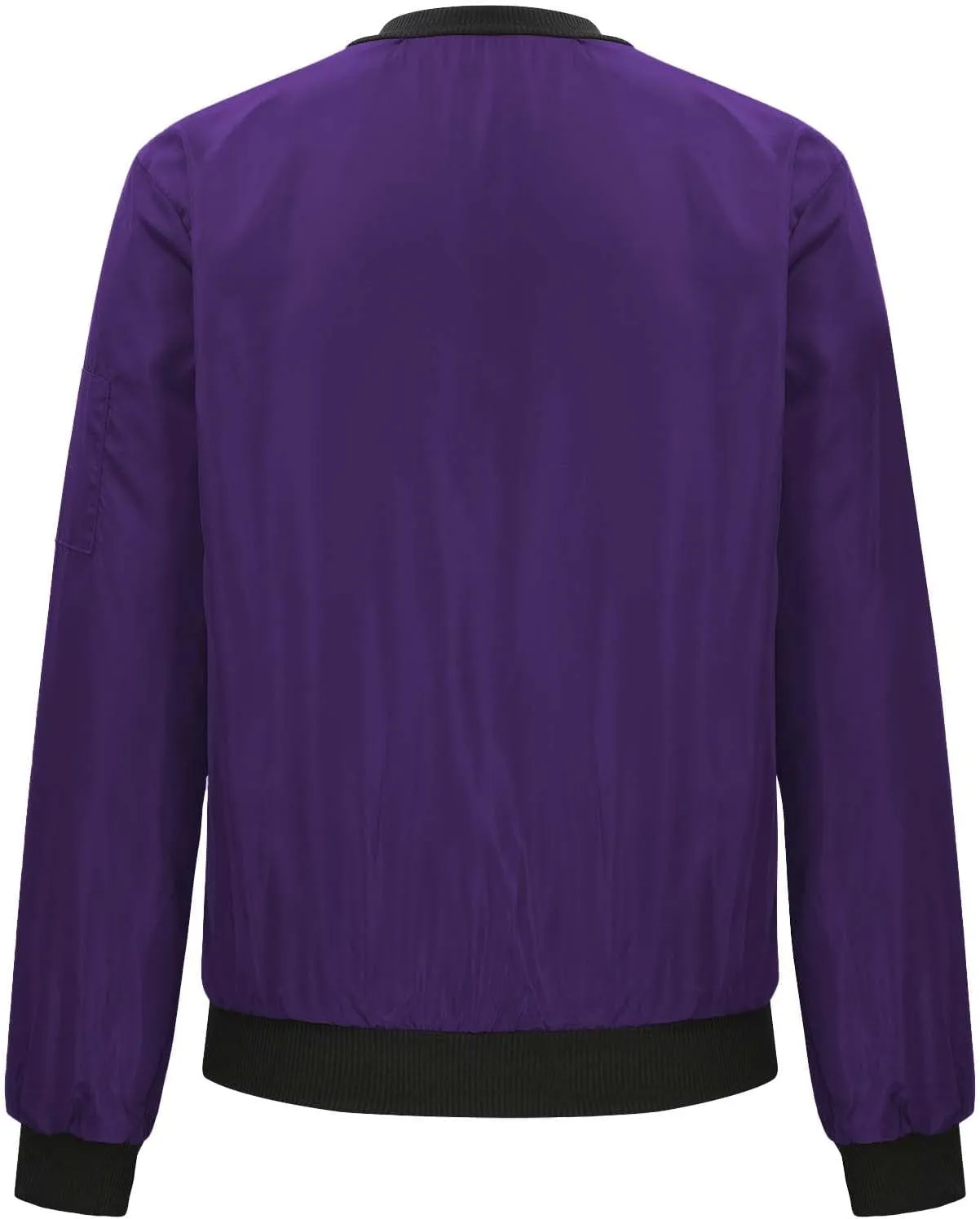 Women's Bomber Jacket 2024 Casual Fall Coats Fashion Zip Up Long Sleeve Outerwear Windbreaker with Pockets, Large