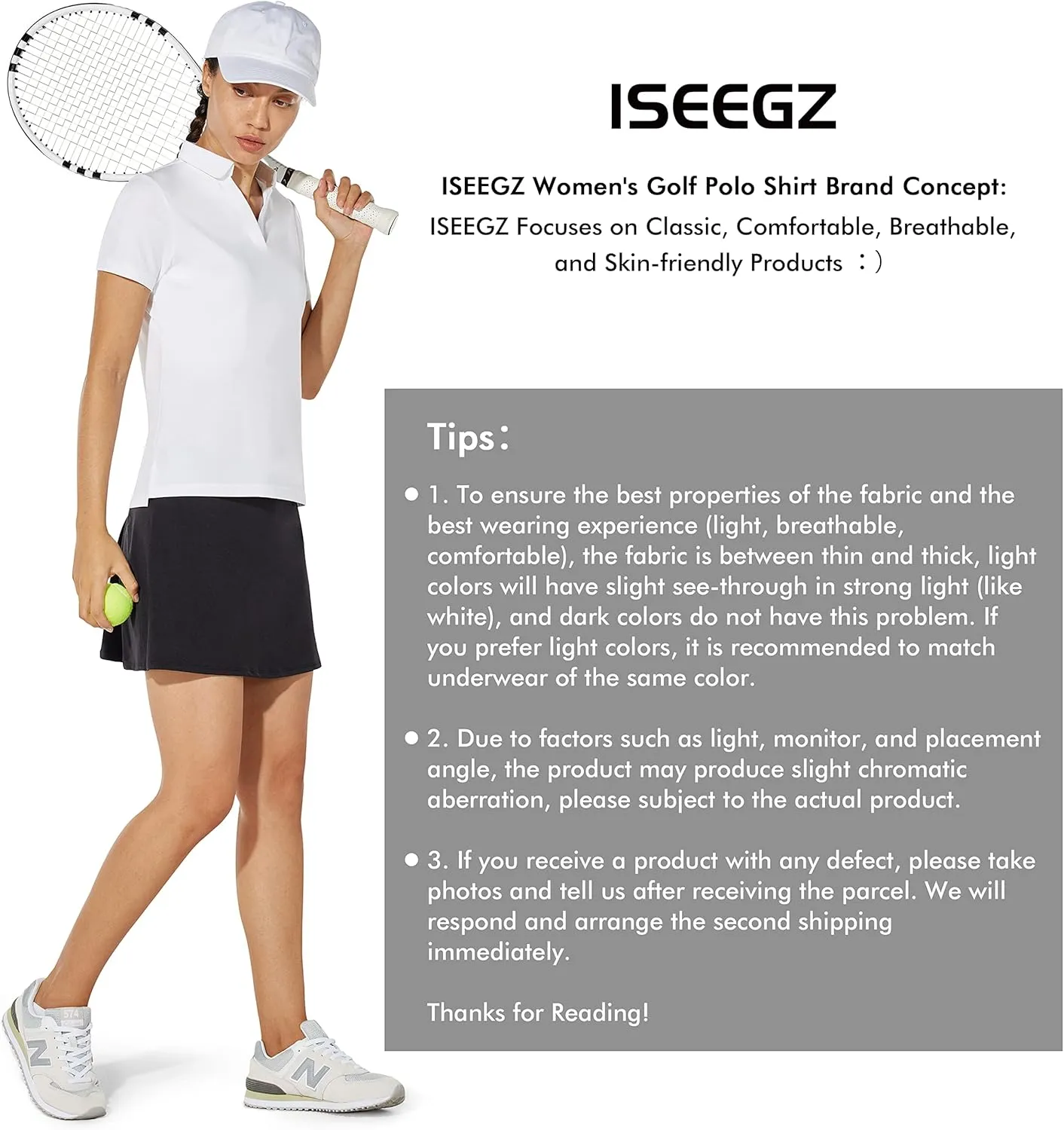 Women's Golf Shirt V Neck Short Long Sleeve Polo Shirts Lightweight Quick Dry Workout Daily Work Shirts Tops