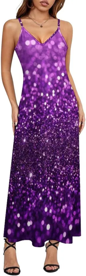 Women's Sexy V Neck Long Sleeveless Dress Full Slip for Under Dress